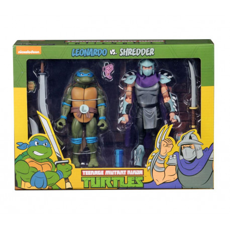 LEONARDO VS SHREDDER TEENAGE MUTANT NINJA TURTLE 2 PACK ACTION FIGURE