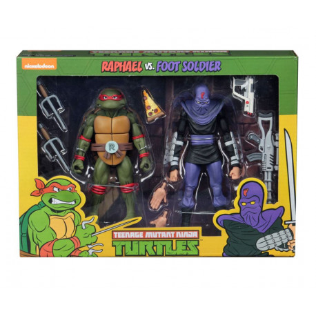 RAPHAEL VS FOOT SOLIDER TEENAGE MUTANT NINJA TURTLE 2 PACK ACTION FIGURE