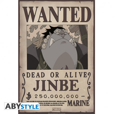 JINBE ONE PIECE POSTER WANTED 52X35 CM