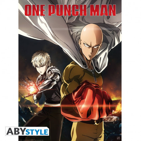 ONE PUNCH MAN - POSTER SAITAMA AND GENOS 52X38 CM