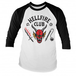 STRANGER THINGS 4 - HELLFIRE CLUB UNISEX RAGLAN T-SHIRT TAILLE LARGE