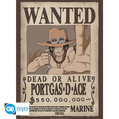 PORTGAS D ACE ONE PIECE WANTED AFFICHE 52 x 38