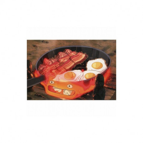 CALCIFER OEUF ET BACON CARTE POSTALE LE CHATEAU AMBULANT