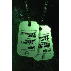 GREEN LANTERN WAR JOURNAL 1 CVR E JOHN STEWART GLOW-IN-THE-DARK DOG TAG CARD STOCK VAR