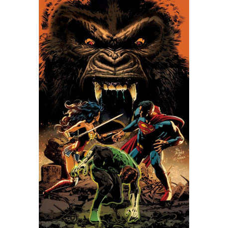 JUSTICE LEAGUE VS GODZILLA VS KONG 3 OF 7 CVR C MIKE DEODATO JR CARD STOCK VAR