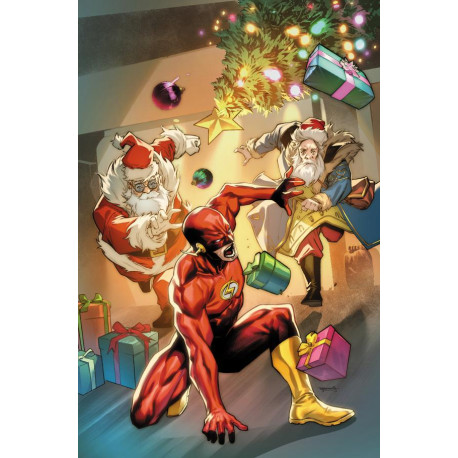 FLASH 4 CVR D STEPHEN SEGOVIA SANTA CARD STOCK VAR