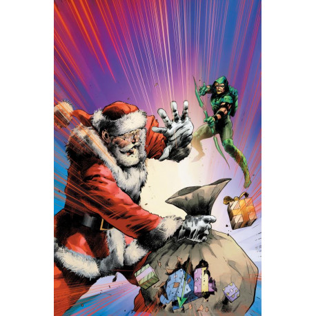 GREEN ARROW 7 OF 12 CVR C TREVOR HAIRSINE SANTA CARD STOCK VAR