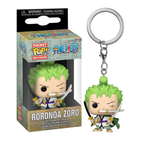 ZORO RORONOA ONE PIECE PORTE-CLES POCKET POP VINYL 4 CM