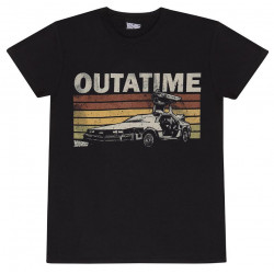 BACK TO THE FUTURE DOLOREAN 80 S STYLE OUTTA TIME T-SHIRT TAILLE S