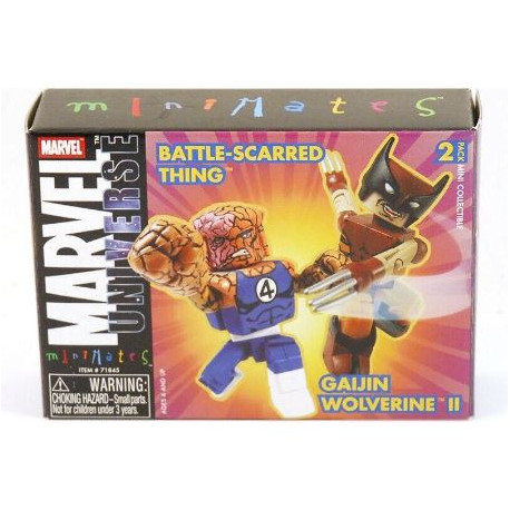 BATTLE-SCARRED THING AND GAIJIN WOLVERINE II MARVEL MINIMATES 2-PACK 5 CM
