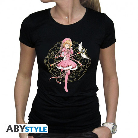 CARDCAPTOR SAKURA TSHIRT SAKURA FEMME NOIR SMALL