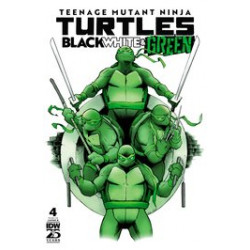 TMNT BLACK WHITE GREEN 4 CVR B GARBETT