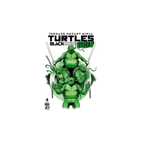 TMNT BLACK WHITE GREEN 4 CVR B GARBETT