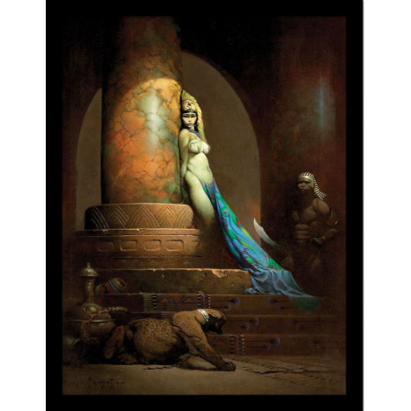 FRAZETTA EGYPTIAN QUEEN 30 X 40CM COLLECTOR PRINT FRAMED