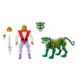 PACK 2 FIGURINES PRINCE ADAM AND CRINGER MASTERS OF THE UNIVERSE ORIGINS CARTOON COLLECTION 14 CM
