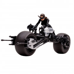 BATPOD WITH CATWOMAN THE DARK KNIGHT RISES DC MULTIVERSE VEHICULE 30 CM