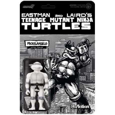 MICHELANGELO TMNT REACTION WV9 COMIC GREYSCALE ACTION FIGURE 10 CM