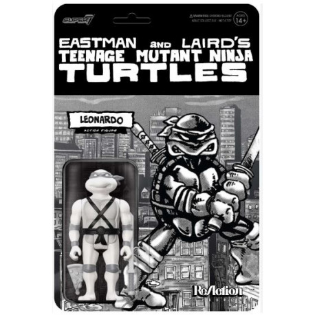 LEONARDO TMNT REACTION WV9 COMIC GREYSCALE ACTION FIGURE 10 CM