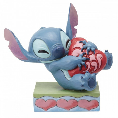 STITCH HUGGING HEART DISNEY TRADITIONS STATUE 10 CM