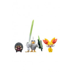 POKEMON PACK 3 FIGURINES BATTLE FIGURE SET FENNEKIN LECHONK PALARTICHO