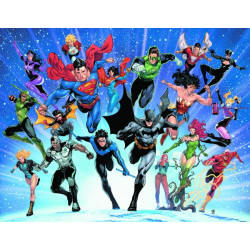 JUSTICE LEAGUE UNLIMITED 1 CVR H DANIEL SAMPERE WRAPAROUND RAISED UV FOIL VAR