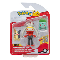 POKEMON PACK 3 FIGURINES BATTLE FIGURE SET MORPEKO BULBIZARRE LAPYRO 5 CM