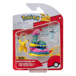 POKEMON PACK 3 FIGURINES BATTLE FIGURE SET MACHOC PIKACHU ALOLAN GROTADMORV 5 CM