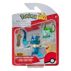 POKEMON PACK 3 FIGURINES BATTLE FIGURE SET MONORPALE BULBIZARRE CROAPORAL 5 CM