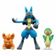 POKEMON PACK 3 FIGURINES BATTLE FIGURE SET VIPELIERRE PAWMI LUCARIO 5 CM