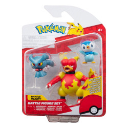 POKEMON PACK 3 FIGURINES BATTLE FIGURE SET TIPLOUF FEUFOREVE MAGMAR 5 CM