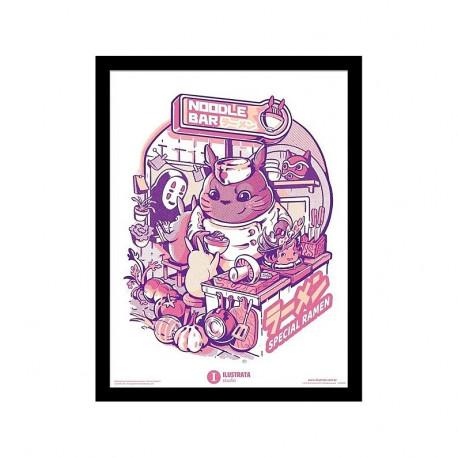 TOTORO GHIBLI ILUSTRATA MY NEIGHBOUR NOODLE BAR COLLECTOR PRINT