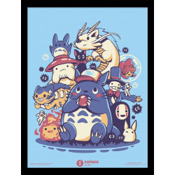 CADRE ILUSTRATA GHIBLI TOTORO CREATURES SPIRITS ANS FRIENDS COLLECTOR PRINT