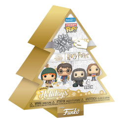 HARRY POTTER HOLIDAY 2024 PACK 4 PORTE CLES POCKET POP VINYL TREE HOLIDAY 4 CM