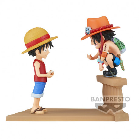 ACE ET LUFFY ONE PIECE WCF LOG STORIES FIGURINE 9 CM