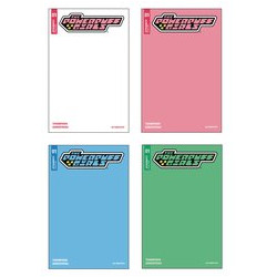 POWERPUFF GIRLS 1 BLANK CVR SET 4CT WHITE PINK BLUE GREEN 