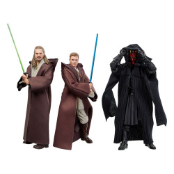 QUI-GON JINN DARTH MAUL AND OBI-WAN KENOBI STAR WARS EPISODE I BLACK SERIES PACK 3 FIGURINES 15 CM