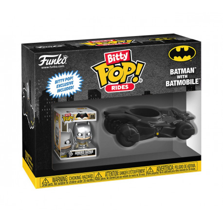 BATMAN WITH BATMOBILE DC COMICS BITTY POP RIDES VINYL FIGURINE 2 CM