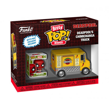 DEADPOOL WITH CHIMICHANGA TRUCK MARVEL POP RIDES VINYL FIGURINE 2 CM