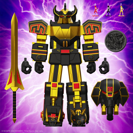 MEGAZORD BLACK AND GOLD POWER RANGERS FIGURINE ULTIMATES 18 CM