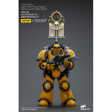 WARHAMMER HORUS HERESY IMPERIAL FISTS LEGION VEXILLA 12 CM