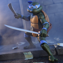 LEONARDO VHS TORTUES NINJA CARTOON FIGURINE ULTIMATE 18 CM