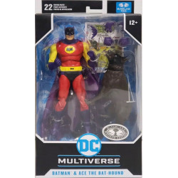 DC MULTIVERSE BATMAN WAVE 3 BATMAN AND ACE BAT HOUND PLATINUM 18 CM