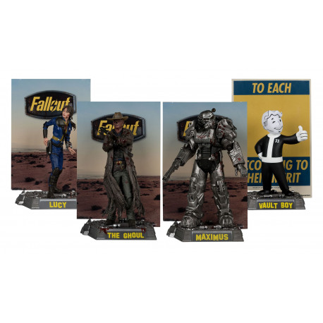 LUCY MAXIMUS THE GHOUL ET VAULT BOY FALLOUT PACK 4 STATUES PVC MOVIE MANIACS 15 CM