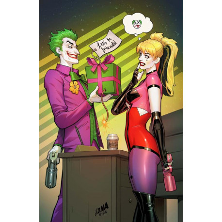 HARLEY QUINN 50 CVR D DAVID NAKAYAMA APRIL FOOLS CARD STOCK VAR