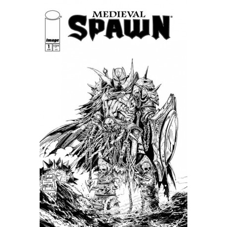 MEDIEVAL SPAWN 1 OF 4 CVR B TODD MCFARLANE FRANCESCO MATTINA B W VAR